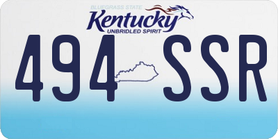 KY license plate 494SSR