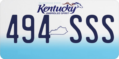 KY license plate 494SSS