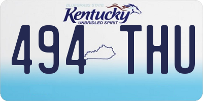 KY license plate 494THU