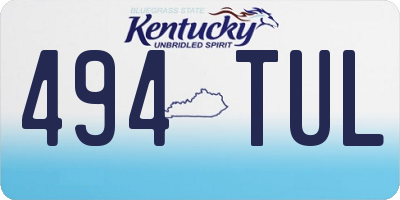 KY license plate 494TUL