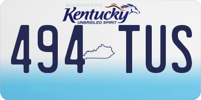 KY license plate 494TUS