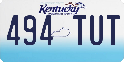 KY license plate 494TUT