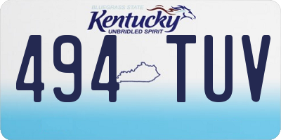 KY license plate 494TUV