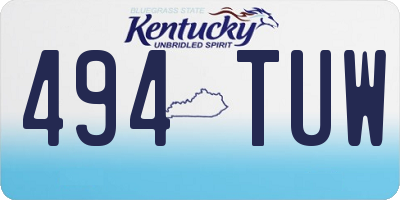 KY license plate 494TUW