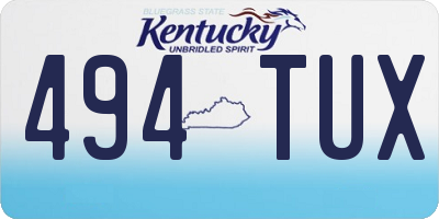 KY license plate 494TUX