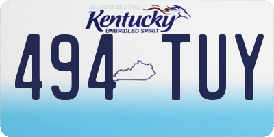 KY license plate 494TUY
