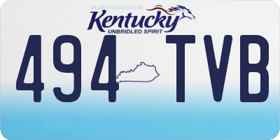 KY license plate 494TVB