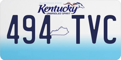 KY license plate 494TVC