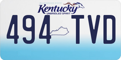 KY license plate 494TVD