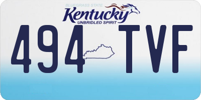 KY license plate 494TVF