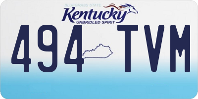 KY license plate 494TVM