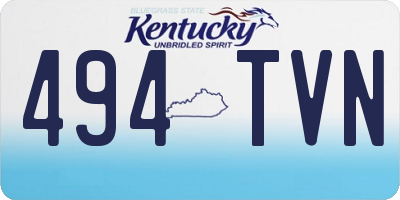 KY license plate 494TVN