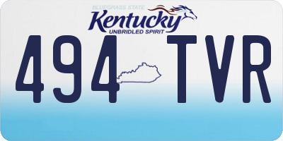 KY license plate 494TVR