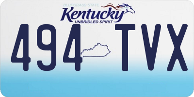 KY license plate 494TVX