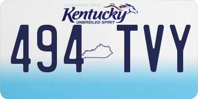 KY license plate 494TVY