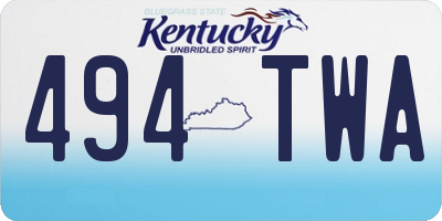 KY license plate 494TWA
