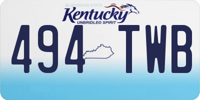 KY license plate 494TWB