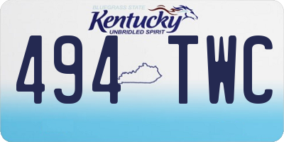 KY license plate 494TWC