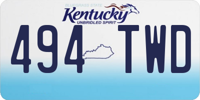 KY license plate 494TWD