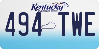 KY license plate 494TWE
