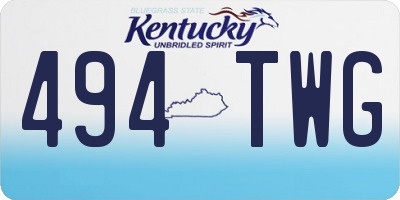KY license plate 494TWG