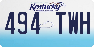 KY license plate 494TWH