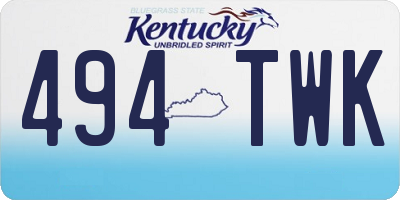KY license plate 494TWK