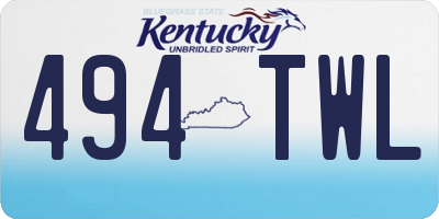 KY license plate 494TWL