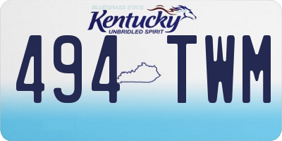 KY license plate 494TWM