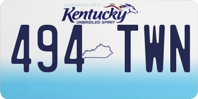 KY license plate 494TWN