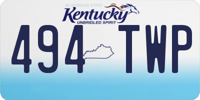 KY license plate 494TWP