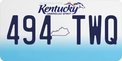 KY license plate 494TWQ