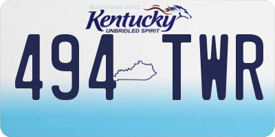 KY license plate 494TWR