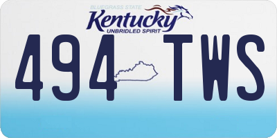 KY license plate 494TWS