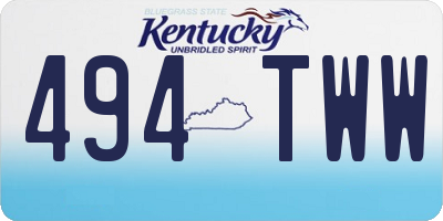 KY license plate 494TWW