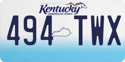 KY license plate 494TWX