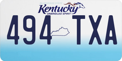 KY license plate 494TXA