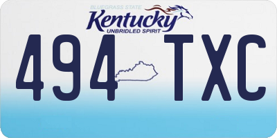 KY license plate 494TXC