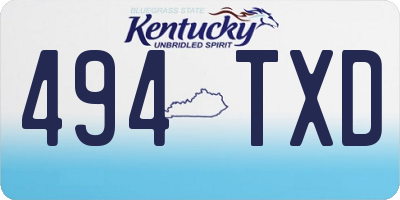 KY license plate 494TXD