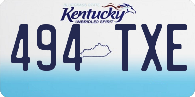 KY license plate 494TXE