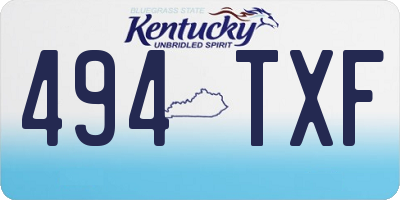 KY license plate 494TXF