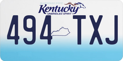 KY license plate 494TXJ