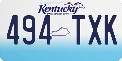 KY license plate 494TXK
