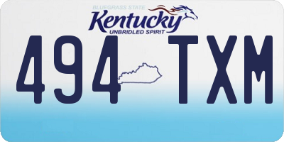 KY license plate 494TXM