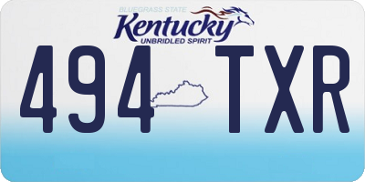KY license plate 494TXR
