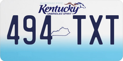 KY license plate 494TXT