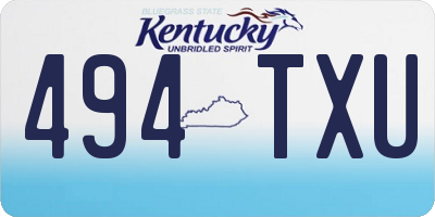 KY license plate 494TXU