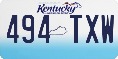 KY license plate 494TXW