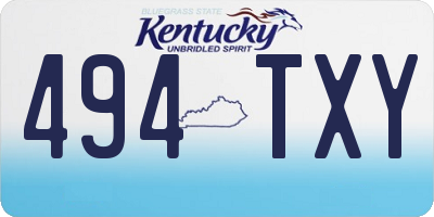 KY license plate 494TXY
