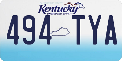 KY license plate 494TYA
